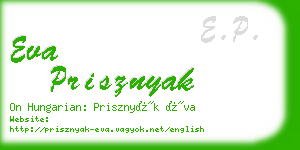 eva prisznyak business card